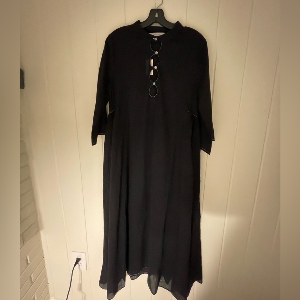 Chan Luu keyhole dress in fine light and airy cotton… dosa White stitching NWT